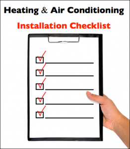 Air Conditioning Installation Checklist